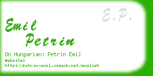 emil petrin business card